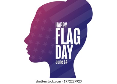 Happy Flag Day. June 14. Holiday concept. Template for background, banner, card, poster with text inscription. Vector EPS10 illustration