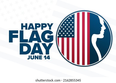 Happy Flag Day. June 14. Holiday concept. Template for background, banner, card, poster with text inscription. Vector EPS10 illustration