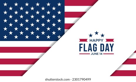 Happy Flag Day in the June 14, vector illustration, best for social media post template, greeting card,landscape orientation background etc