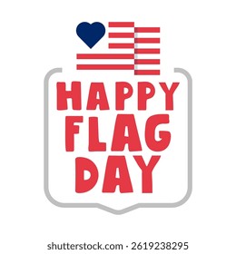 Happy flag day. Vector hand drawn badge. Illustration on white background.