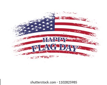 Happy flag day. Vector illustration with american flag. 