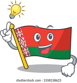 Happy flag have an idea belarus cartoon character style