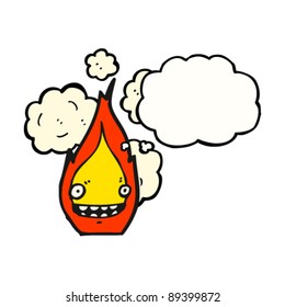 happy flame cartoon character