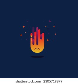 Happy flame illustration, Cute Flame boy