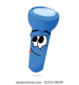 happy flashlight mascot illustration for design. cute and playful concept. camping, travelling, backpacker, summer, hiking, adventure and recreation themes