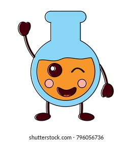 happy flask laboratory kawaii icon image 