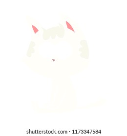 happy flat color style cartoon cat