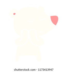 happy flat color style cartoon polar bear