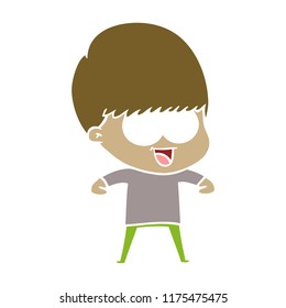 Cartoon-Junge mit glatter, flacher Farbe