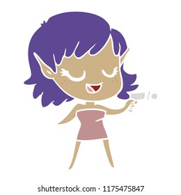 estilo de dibujos animados de color plano feliz chica espacial con pistola de rayos