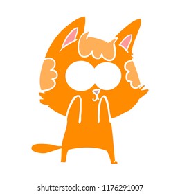 happy flat color style cartoon cat