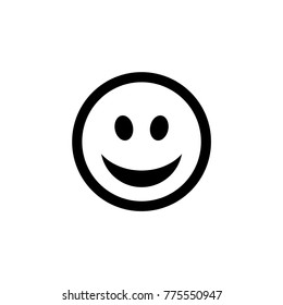 Happy Flat Smiley With A Smile Vector Icon