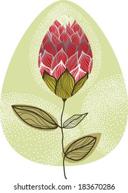 happy floral eggs, vector. 