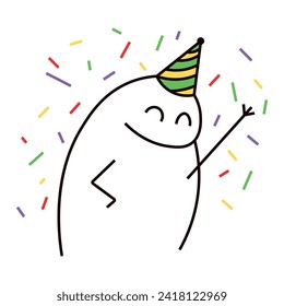 Happy Flork meme. Happy Birthday. Vector 