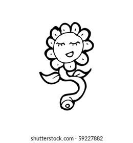 Cartoon mit glücklicher Blume