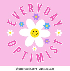 Happy Flower Illustration Typography Around Stock Vector (Royalty Free ...