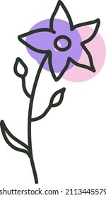 Happy flower, illustration, vector on a white background.
