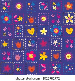 happy flowers pattern