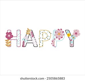 Happy flowers vector art illustrations best colourfull combination 