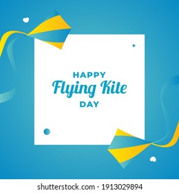 Happy Flying Kite Day Vector Design Template Background
