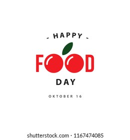 Happy Food Day Logo Vector Template Design Illustration