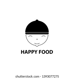 Happy food logo design template. Can use for restaurant, business, culinary and cafe.