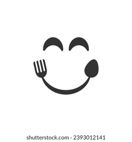 Happy food logo symbol icon vector.
