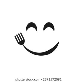 Happy food symbol logo icon vector.