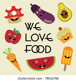Happy food with text