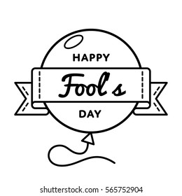 Happy Fools day emblem isolated vector illustration on white background. 1 april world comic holiday event label, greeting card decoration graphic element