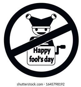 Happy fool's day. Jack in the box. Vector stock illustration.