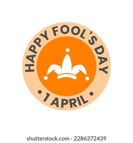 Happy Fools Day in orange color
