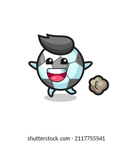 the happy football cartoon with running pose , cute style design for t shirt, sticker, logo element