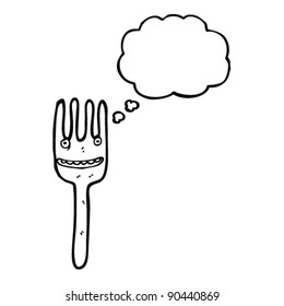 happy fork cartoon.