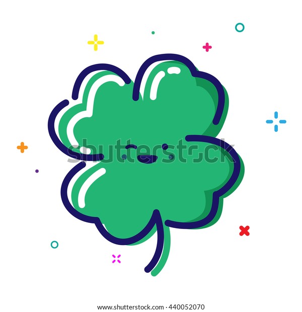 Happy Four Leaf Clover Vector Illustration Stock Vector (Royalty Free ...