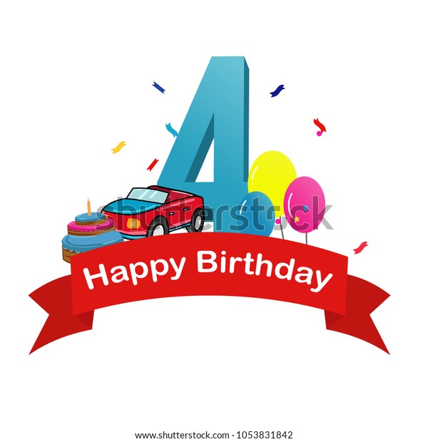 Download Happy Fourth Birthday Baby Boy Greeting Stock Vector ...