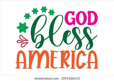 Happy Fourth Of July - 4th of July Design, Hand written vector design, Illustration for prints on t-shirts, bags, posters, cards and Mug