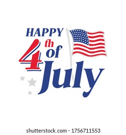 Happy Fourth of July, 4th of July, Independence Day Banner Sign Vector Illustration Background