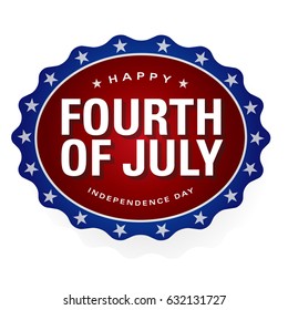 Happy fourth of july badge. Vector illustration
