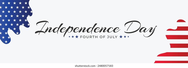 Feliz Cuatro de Julio Tipografía Caligráfica Texto para USA Día de la Independencia Diseño de fondo, tarjeta de felicitación, cubierta, Anuncio. Plantilla de Vector