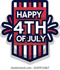 Happy Fourth of July Celebration Patriotic Design