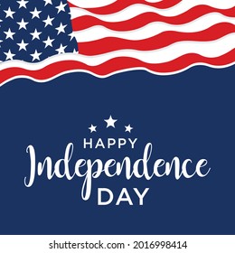 Happy fourth July holiday in the US. American Independence Day greeting card, banner, poster with United States flag, Vector illustration