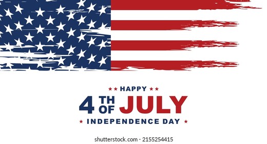 Happy fourth july holiday in the US. american independence day greeting card vector illustration