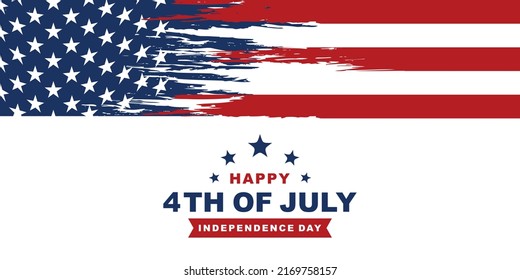 Happy fourth july holiday in the US. american independence day greeting card vector illustration