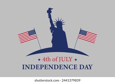 Happy Fourth july holiday in USA with American statue, Independence Day of the United States, fourth of july independence day, 4th of July, Independence day, United States flag, USA flag