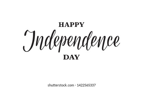 Happy fourth of July Independence day USA  handwritten phrase on white background. Celebration lettering. Vector illustration.