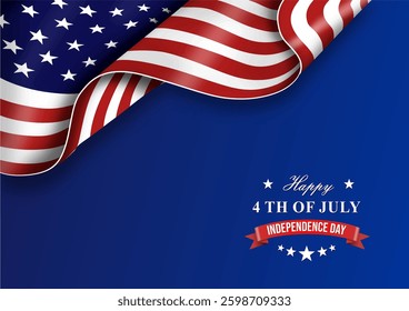 Happy Fourth of July Independence day USA Background Design Vector illustration.