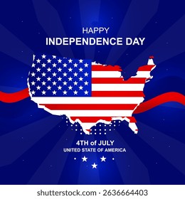 Happy Fourth of July Independence day USA Poster Banner Background Design Vector illustration