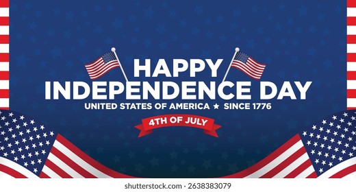 Happy Fourth of July Independence day USA Background Design Vector illustration