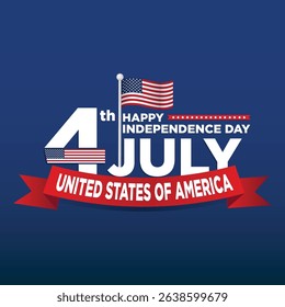 Happy Fourth of July Independence day USA Background Design Vector illustration
